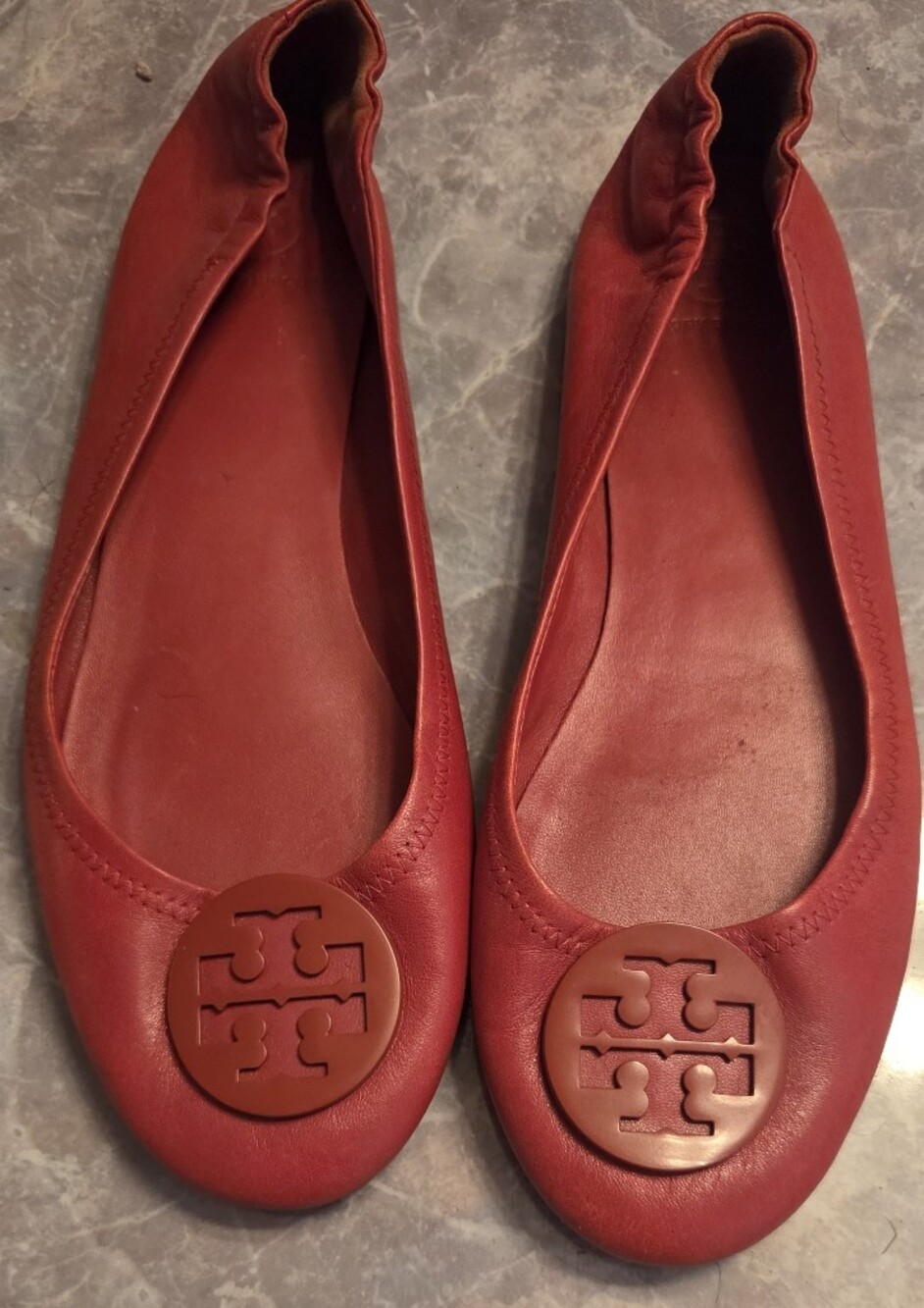 Tory Burch Red Logo Ballet Flats